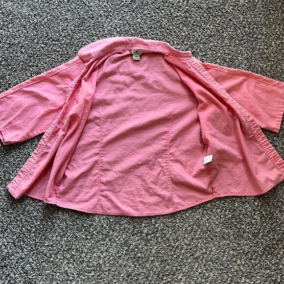 Woolrich Button up Shirt Womens Large Pink/Geranium 100% Cotton Top - Picture 3 of 8